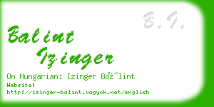 balint izinger business card